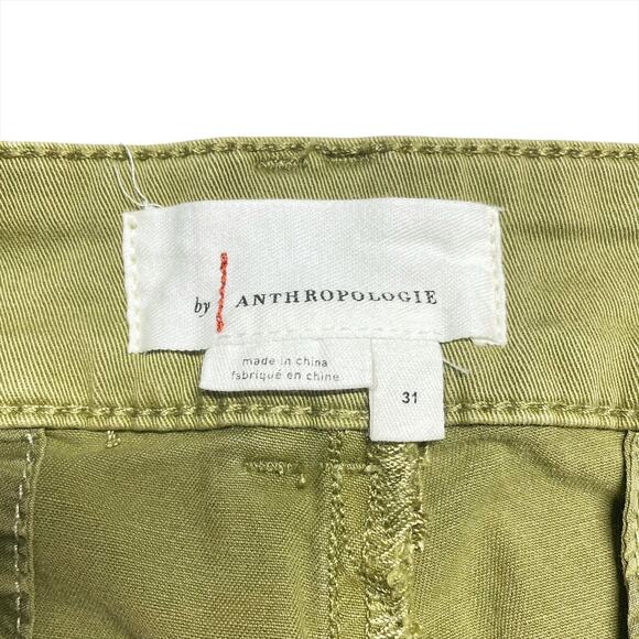 BY ANTHROPOLOGIE Mid-Rise Chino Shorts in "Holly" Light Olive Green Size 31 - Picture 5 of 8